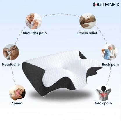 ORTHINEX Cervical Support Pillow - Best Ergonomic Memory Foam Neck Pillow for Pain Relief and Supportive Sleep