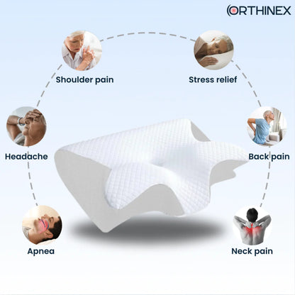 ORTHINEX Cervical Support Pillow - Best Ergonomic Memory Foam Neck Pillow for Pain Relief and Supportive Sleep